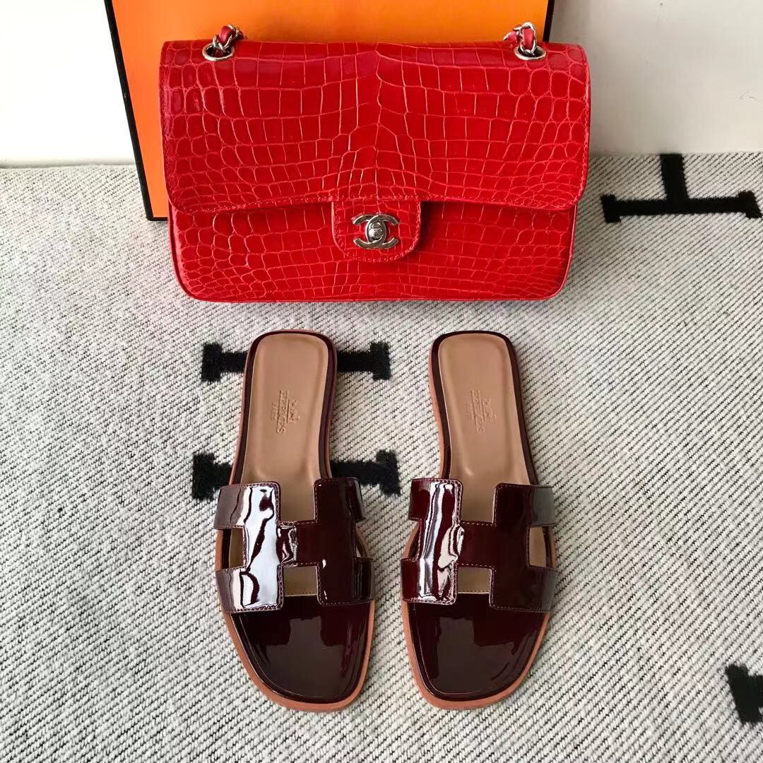 에르메스 올수공 오란 슬리퍼 샌들 페이던트 26